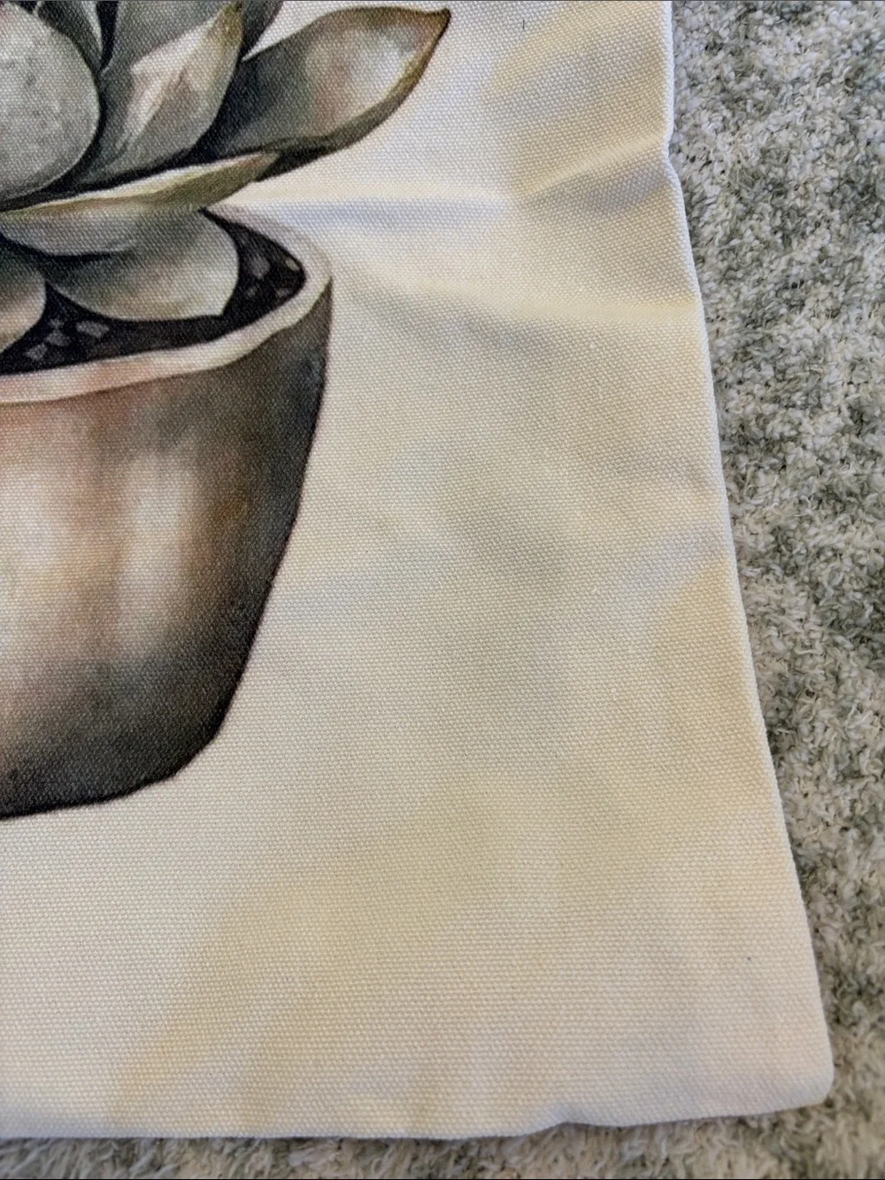 Desert Cactus Echeveria Succulent Cotton Canvas Tote Bag NWT 15.50x14”
